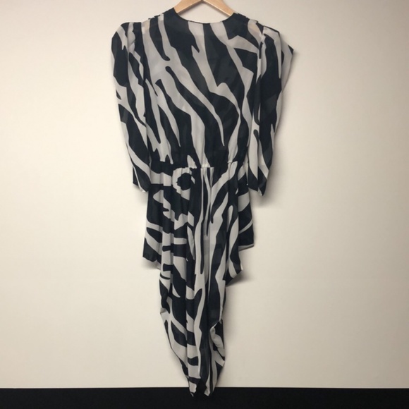 Vintage Glen Rob A-Line Zebra Print Front Wrap Dress - Picture 6 of 7